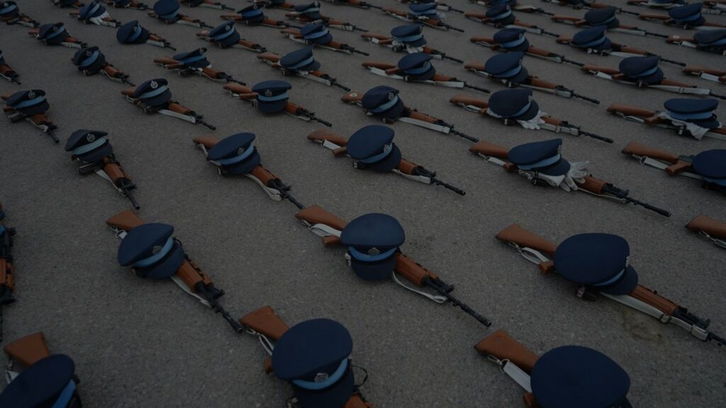 a photo of firearms