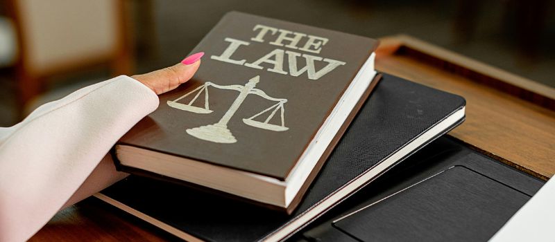 hand holding law book
