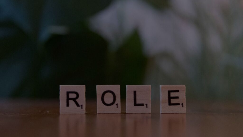 a photo of word role im a blocks
