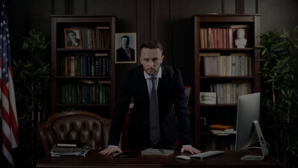 an image of a lawyer inside his office