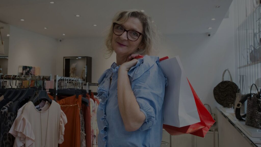 a happy shopper on tax free holiday