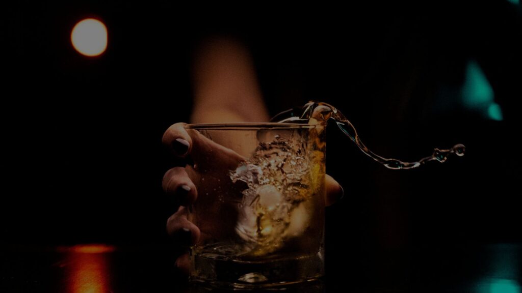 a glass of alcohol