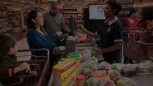 a photo of a shopper together her family
