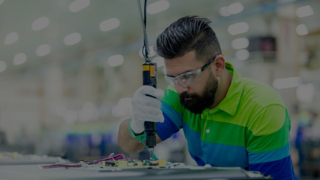 a technician working alone