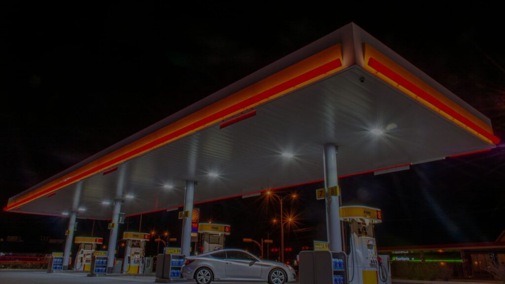 a beautiful gas station