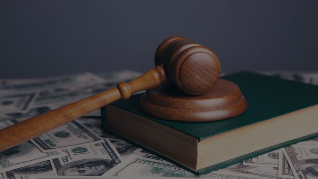 a gavel above the book