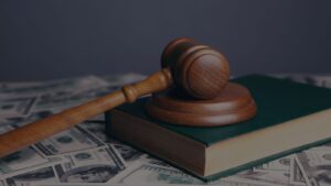 a gavel above the book