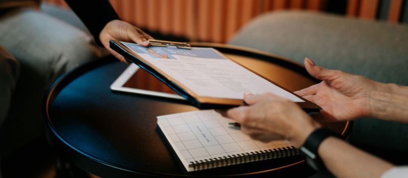 a person holding a clipboard