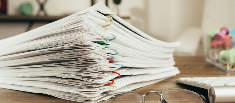 stack of files