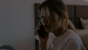 a person holding her phone