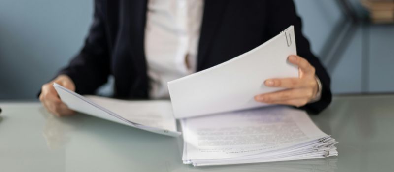 a person reviewing all her documents