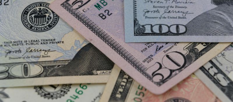 different amount of dollar bills
